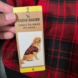 Eddie Bauer Red Buffalo Plaid Dog Family Pajamas Pet Onesie Small Fleece‎
